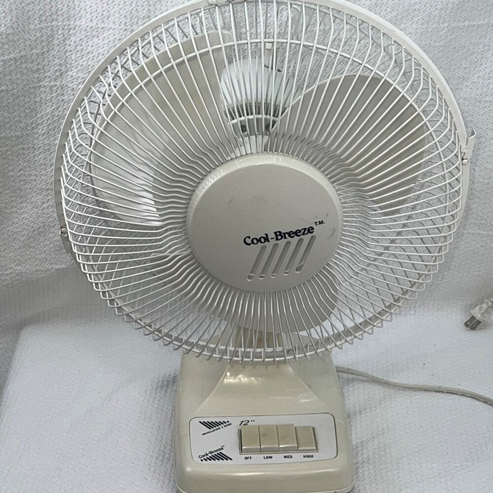 Vintage Cool-Breeze KJ-121 12” Oscillating 3 Speed Fan Serviced 1994